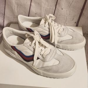 Tory Burch Sport White Suede/Textile Leather Low Top Sneakers Size 7 MSRP  $250